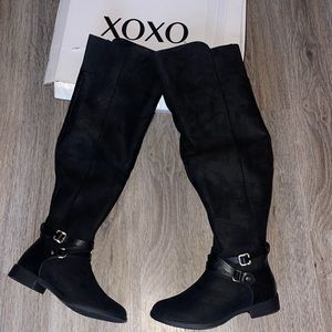 XOXO Black Over the Knee Boots